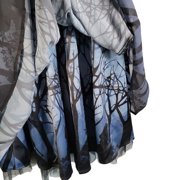 Disney Alice in Wonderland Corset Dress XS Halloween Gothic Cosplay Blue Black - Picture 12 of 15